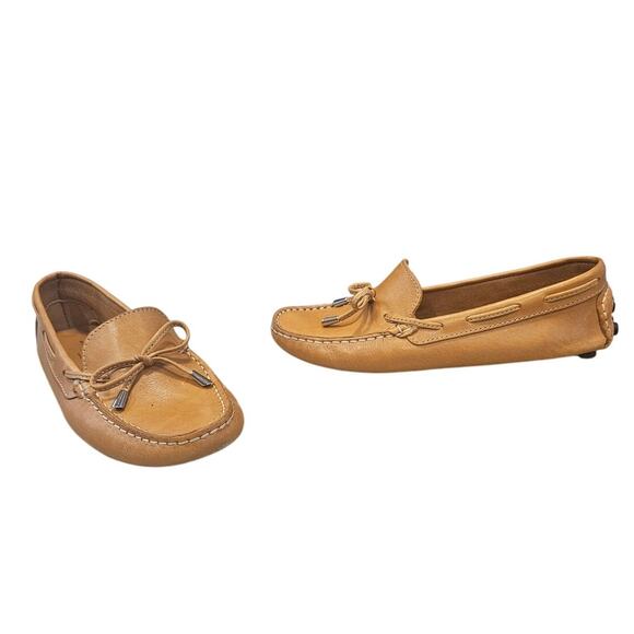 Mercanti Fiorentini Tan Leather Slip-On Driving Moccasin sz 7B Minimalist Casual - Picture 1 of 11